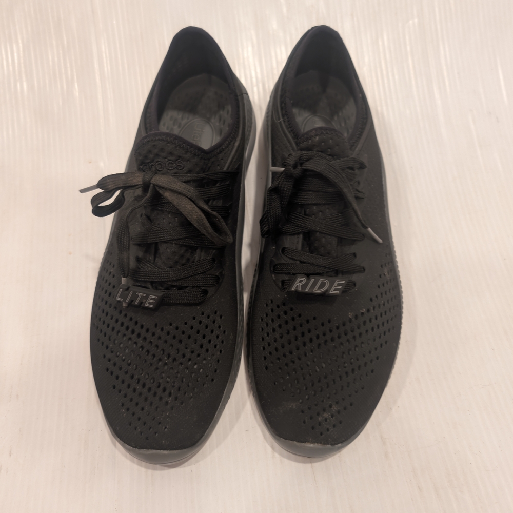 CROCS Men's Literide 360 Pacer Perforated Black Lace-up Sneakers Size 10 - Picture 2 of 10